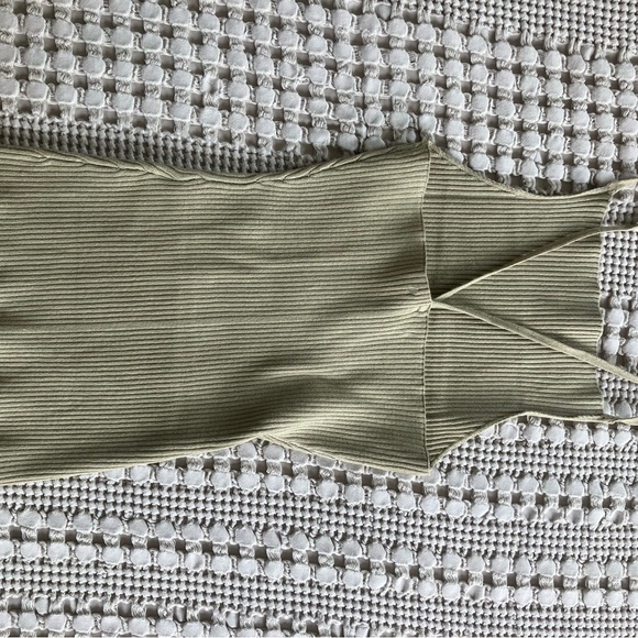 Zara Ribbed Tank Top in Olive Green - Picture 2 of 3